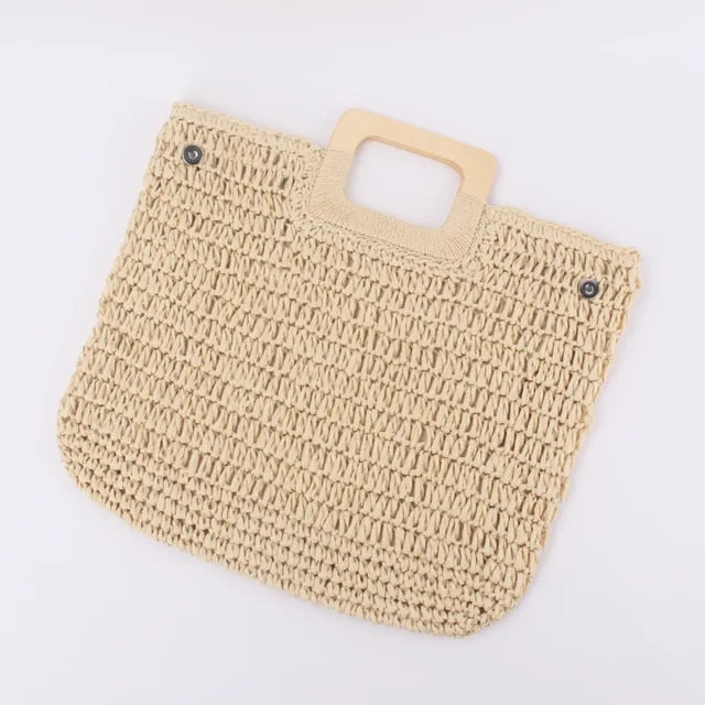 Vintage and bohemian straw handbag-Elly Rose