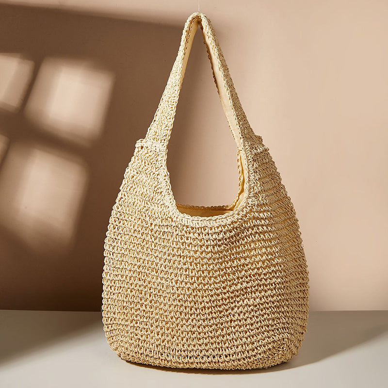 Round straw shoulder bag - Shreya-Elly Rose