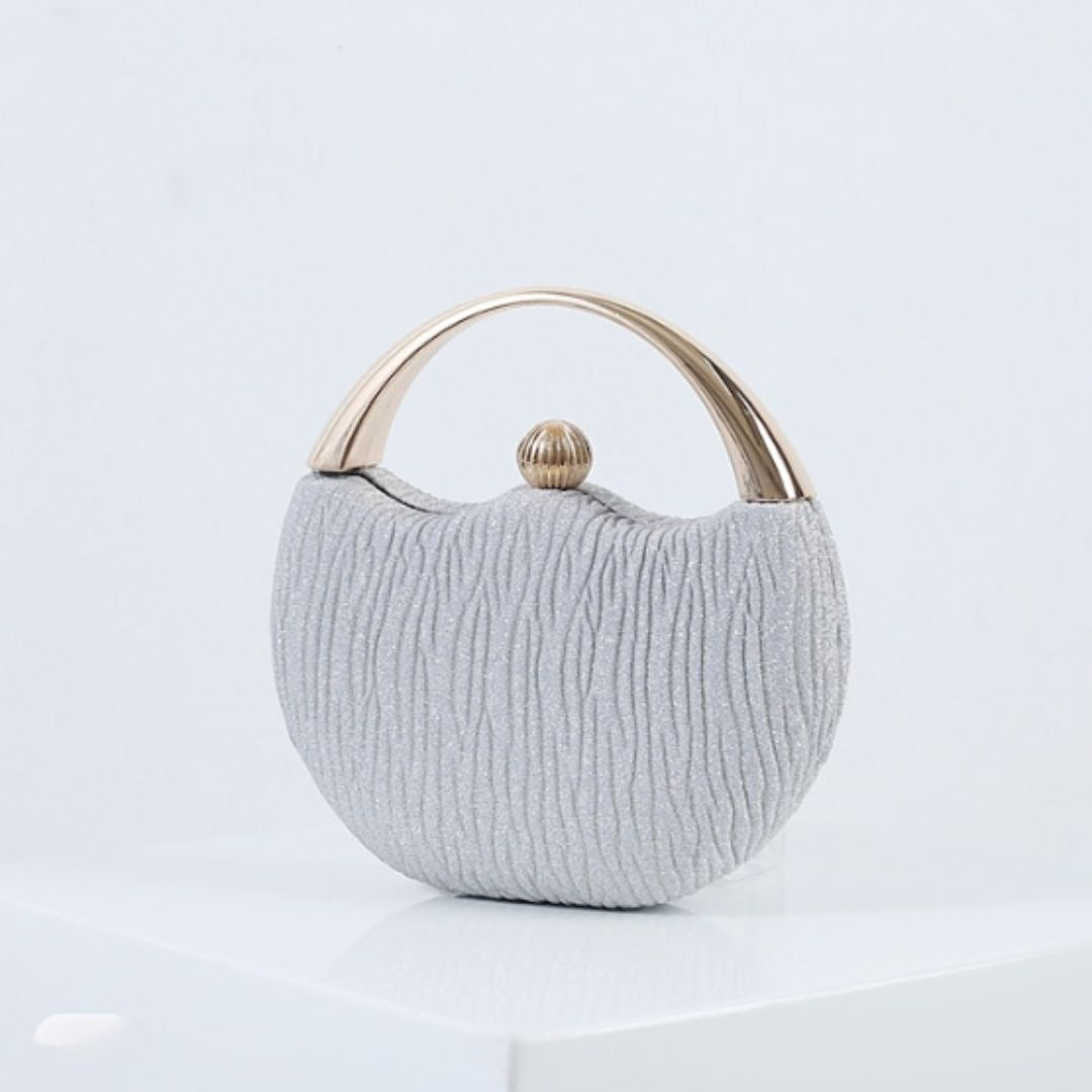 Chic clutch bag with metal handle - Leighton-Elly Rose