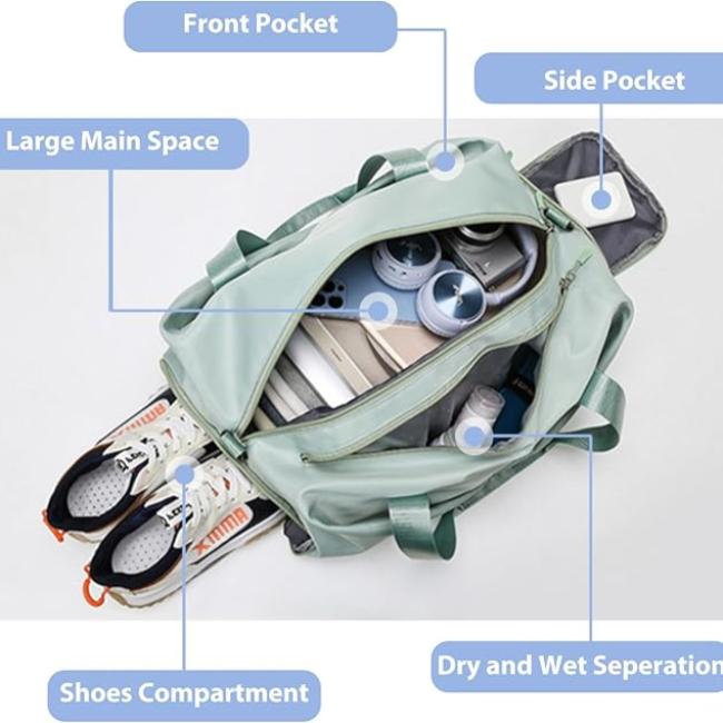 SplitStyle - Women's travel bag with wet/dry divider-Elly Rose