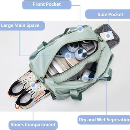 SplitStyle - Women's travel bag with wet/dry divider-Elly Rose