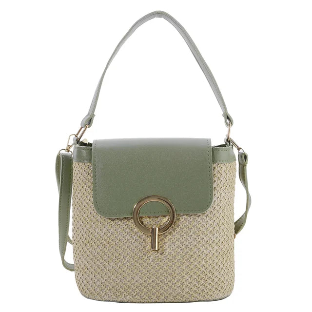 Women's woven beach bag - Sage-Elly Rose