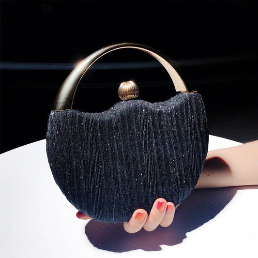 Chic clutch bag with metal handle - Leighton-Elly Rose