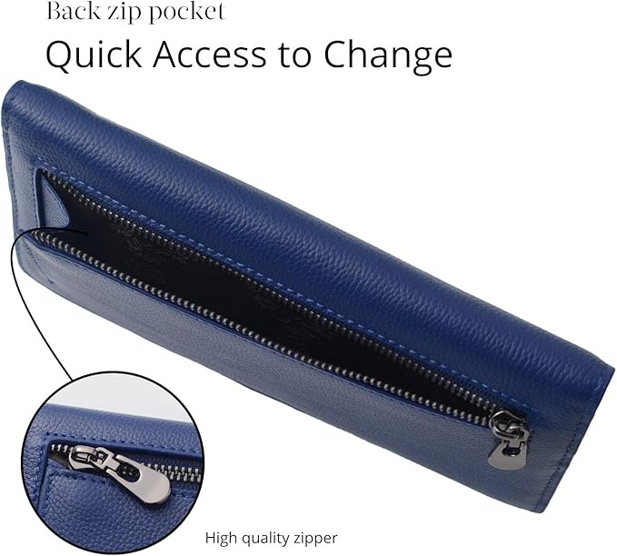 Ultra-thin leather card holder with RFID blocking - Renée-Elly Rose