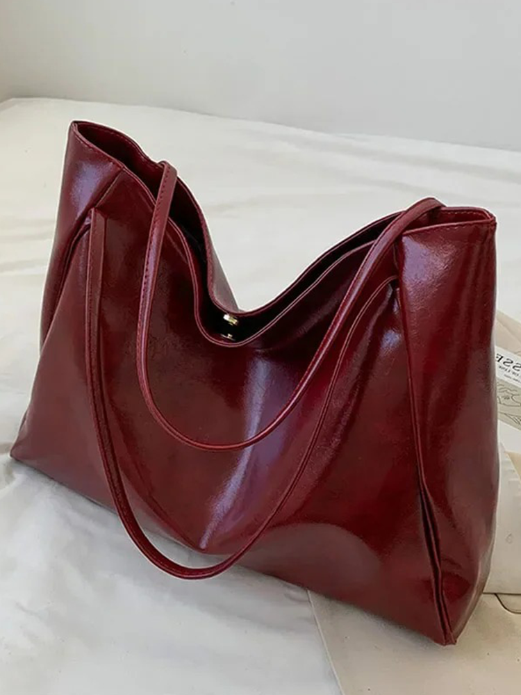 Alissa Large Ladies Leather Shoulder Bag | Handbag | Shopper Burgundy Red-Elly Rose