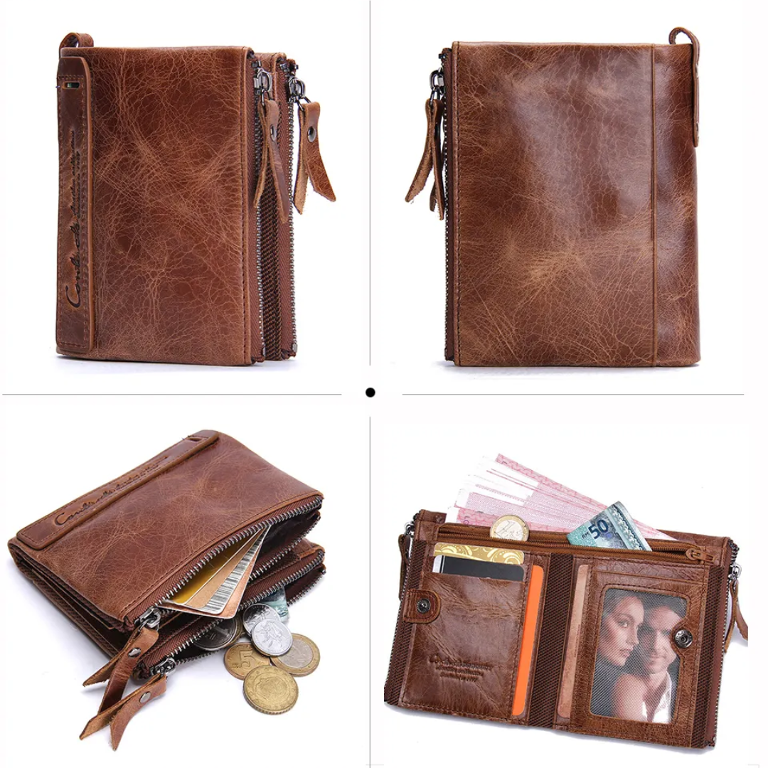 Compact wallet with double zipper closure | Practical and elegant-Elly Rose