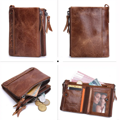 Compact wallet with double zipper closure | Practical and elegant-Elly Rose