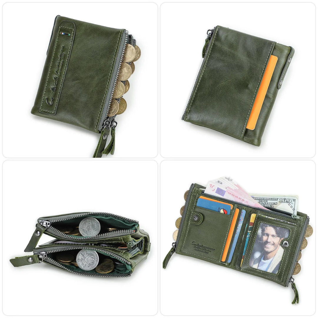 Compact wallet with double zipper closure | Practical and elegant-Elly Rose