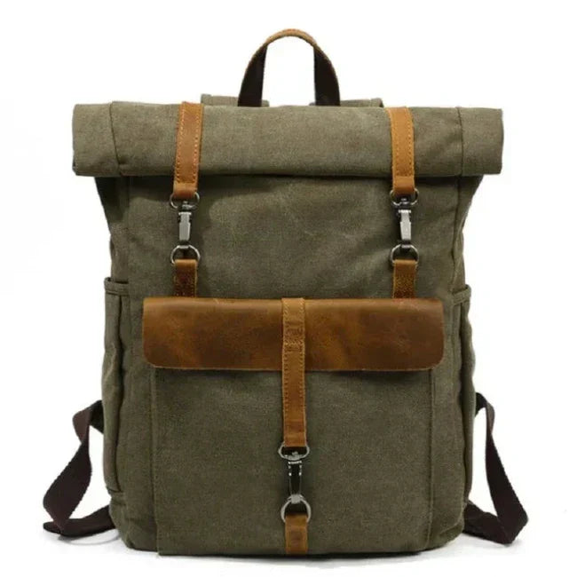 Benjamin | Large Canvas Laptop Travel Backpack-Elly Rose
