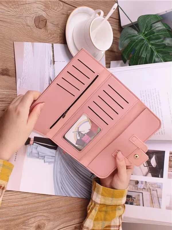 Minimalist long leather wallet | Simple & Trendy-Elly Rose