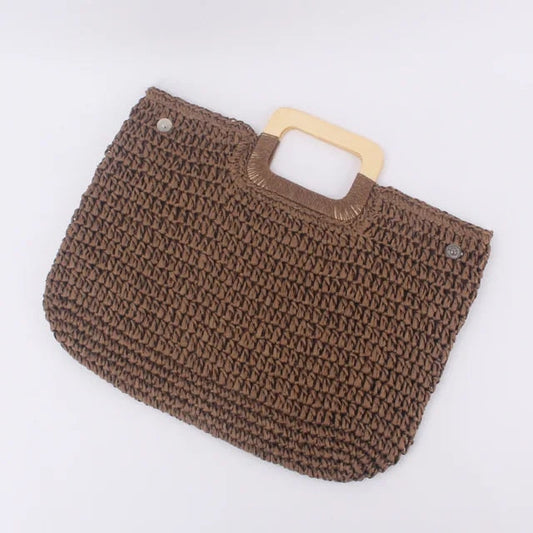 Vintage and bohemian straw handbag-Elly Rose