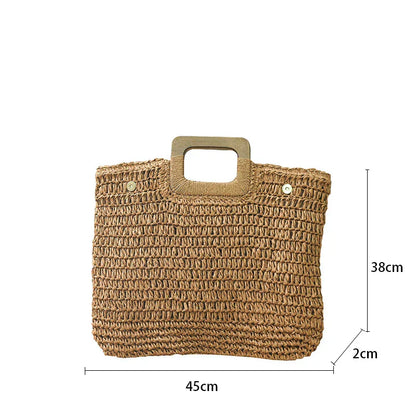 Vintage and bohemian straw handbag-Elly Rose