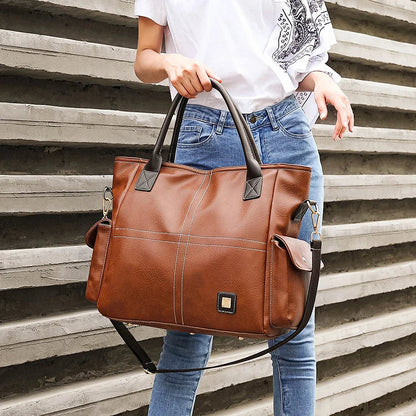 Svala | Large leather tote bag-Elly Rose