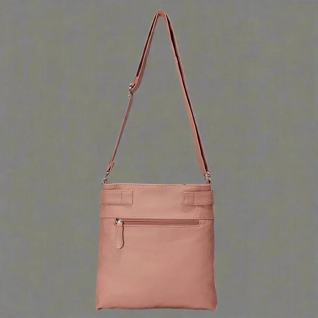 Zara | Soft leather shoulder bag with multiple compartments.-Elly Rose