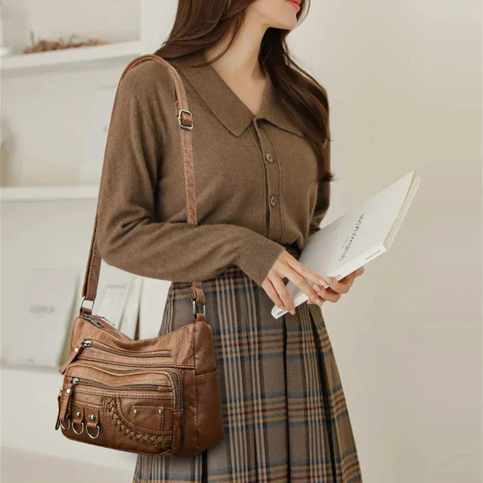 Ayla - Elegant vintage-style vegan leather handbags-Elly Rose