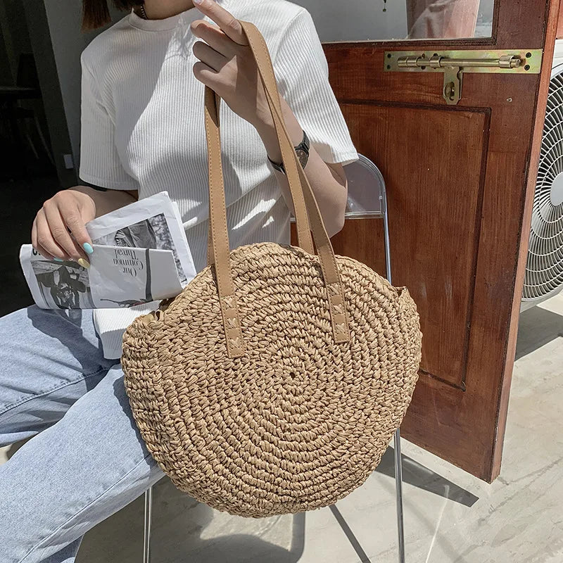 Zoë | Elegant and multifunctional handmade straw bag-Elly Rose