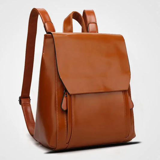 Carmine | Elegant PU leather laptop backpack - padded and practical-Elly Rose