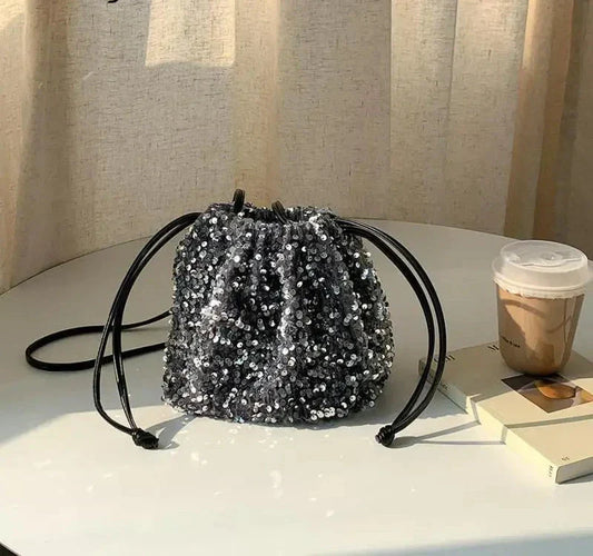 GlamourGlitz Sequins Bucket Crossbody Bag-Elly Rose