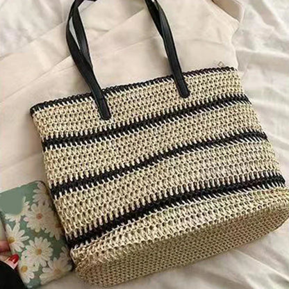 Summer shoulder bag in striped fabric-Elly Rose
