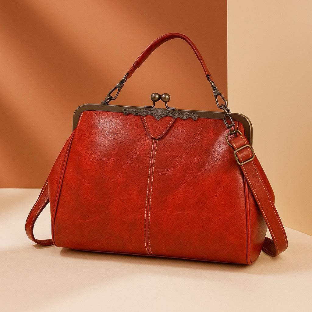 Suus | Vintage Retro Handbag With Kiss Lock