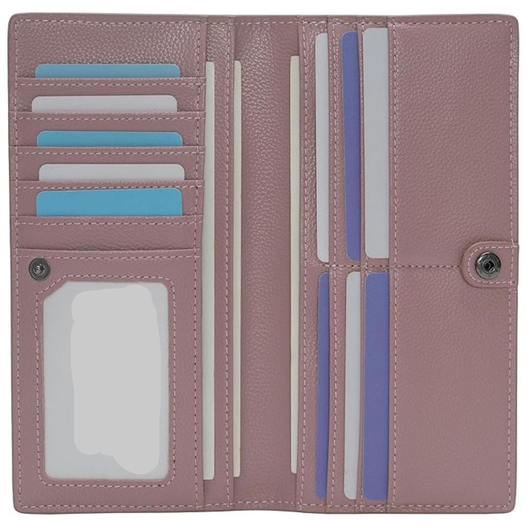 Ultra-thin leather card holder with RFID blocking - Renée-Elly Rose