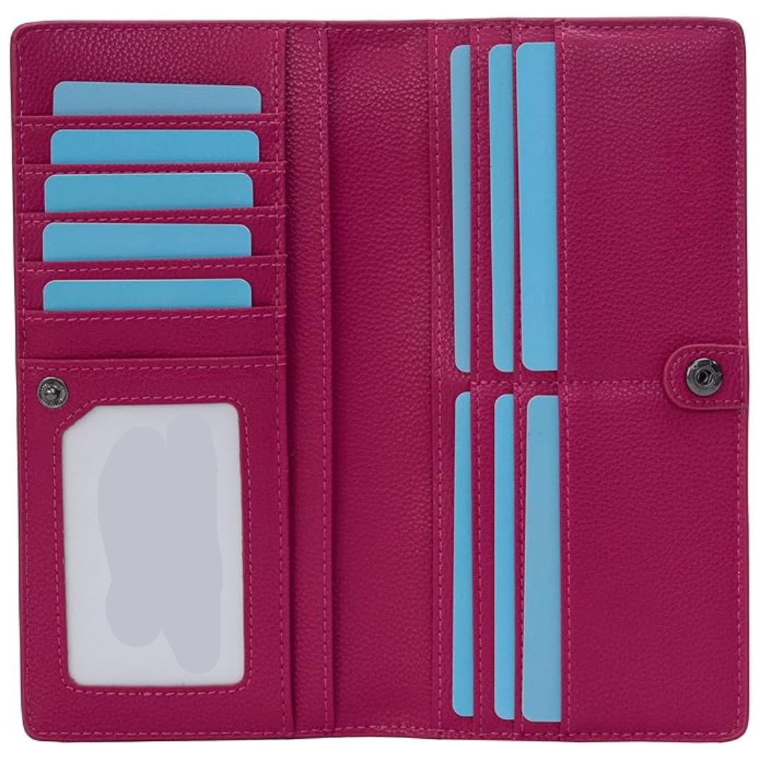 Ultra-thin leather card holder with RFID blocking - Renée-Elly Rose
