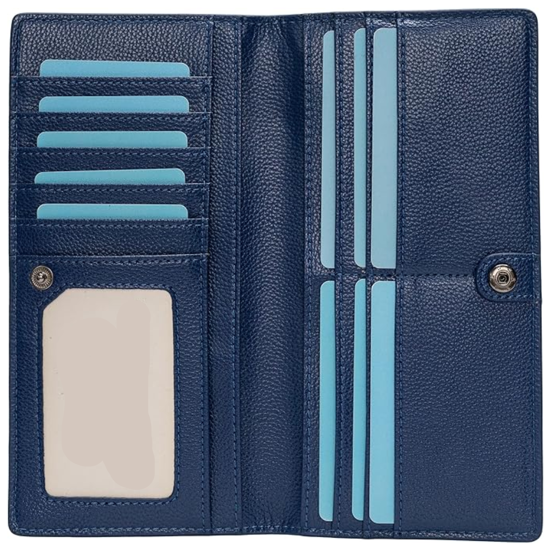 Ultra-thin leather card holder with RFID blocking - Renée-Elly Rose