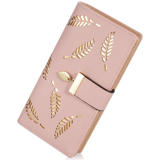 Leather wallet with long leaves - Leanne-Elly Rose