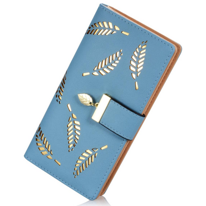 Leather wallet with long leaves - Leanne-Elly Rose