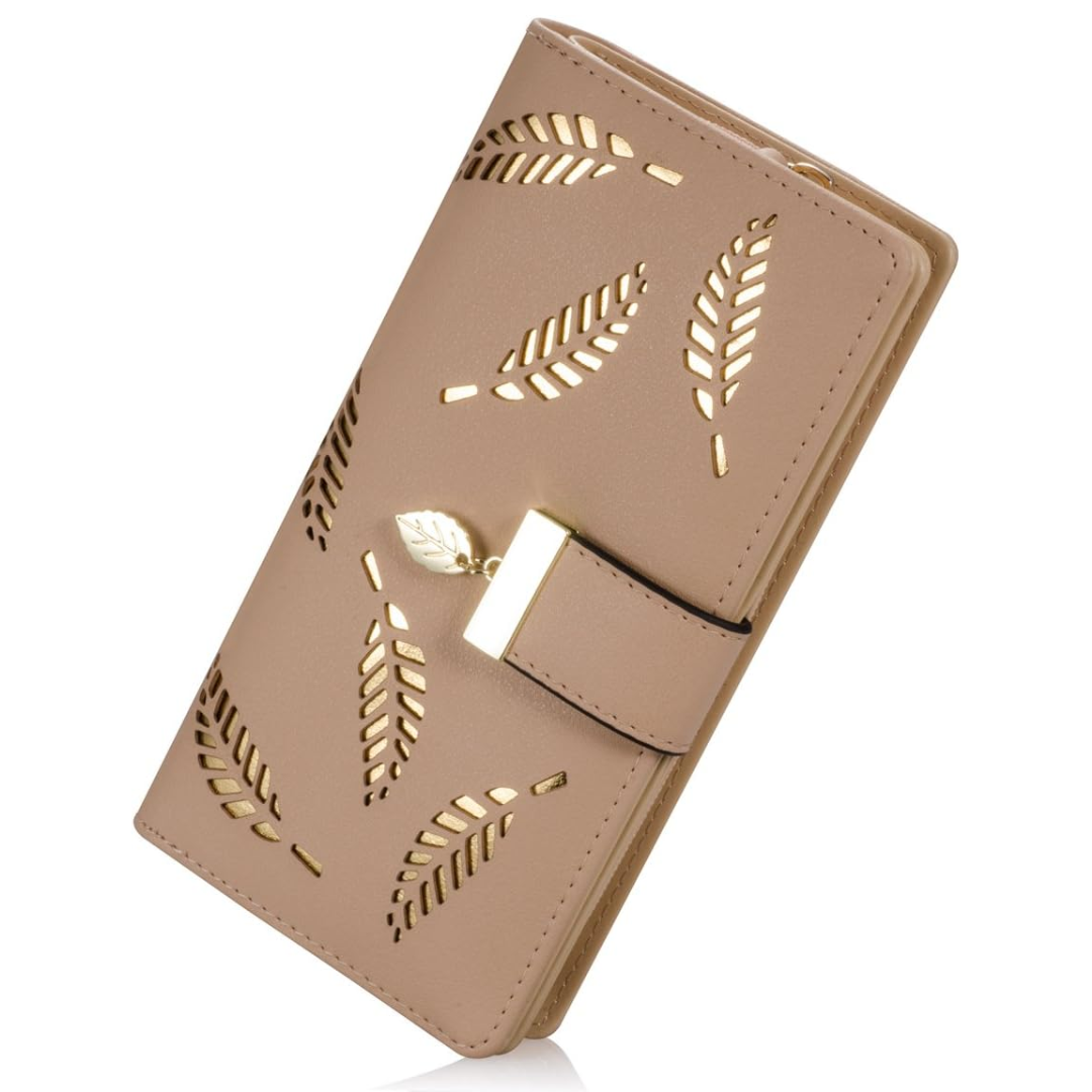 Leather wallet with long leaves - Leanne-Elly Rose