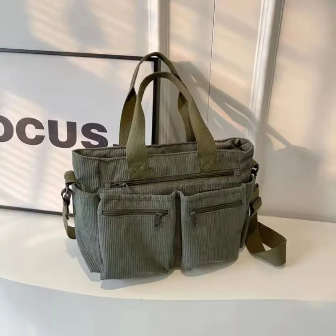 PEAK - Trendy shoulder bag in corduroy-Elly Rose