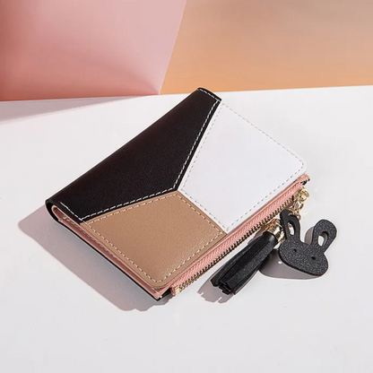 Small wallet with pompom zipper | Elegant and functional-Elly Rose