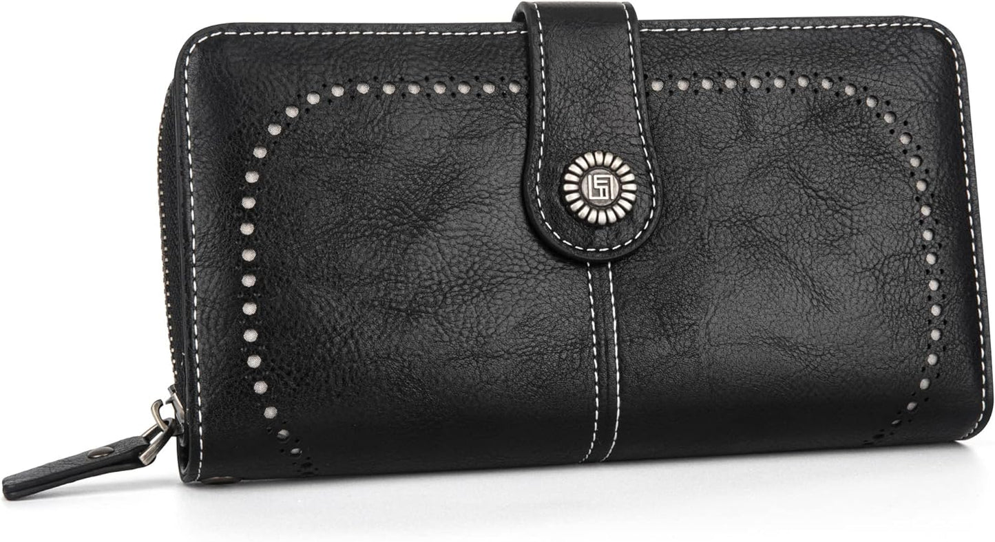 Leather wallet with strap | Large capacity-Elly Rose