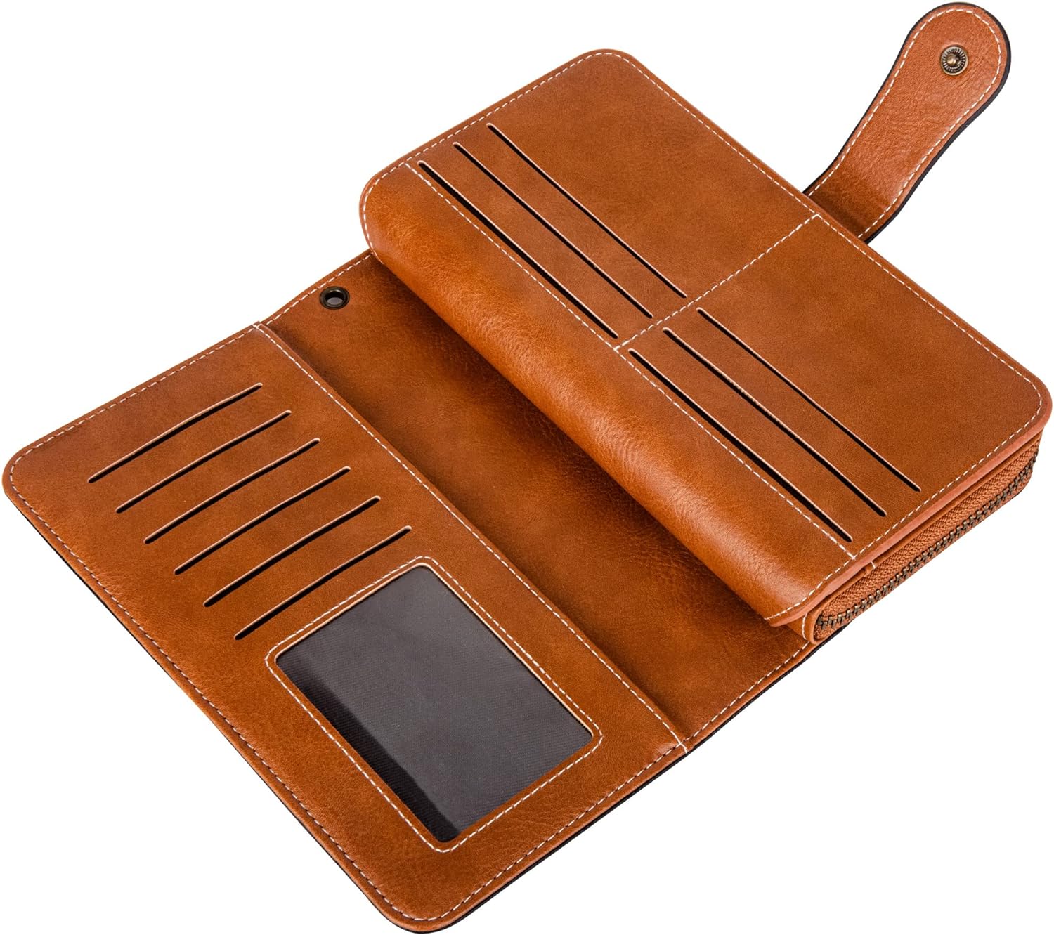 Leather wallet with strap | Large capacity-Elly Rose