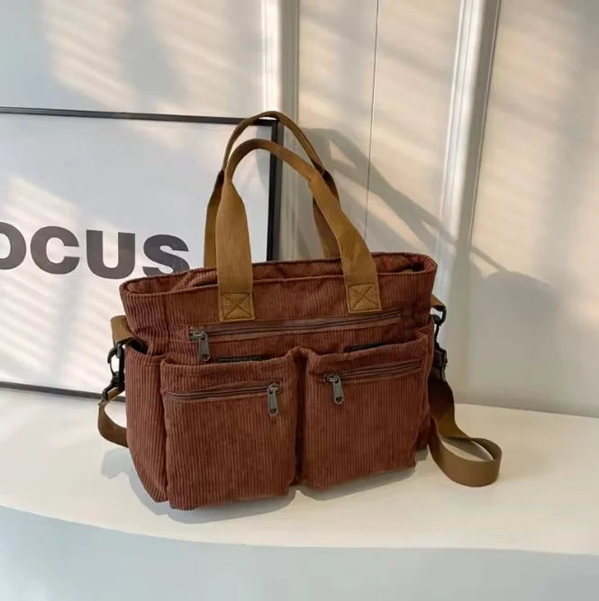 PEAK - Trendy shoulder bag in corduroy-Elly Rose