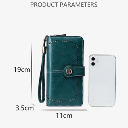 Leather wallet with strap | Large capacity-Elly Rose