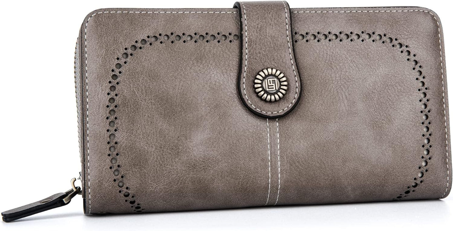 Leather wallet with strap | Large capacity-Elly Rose