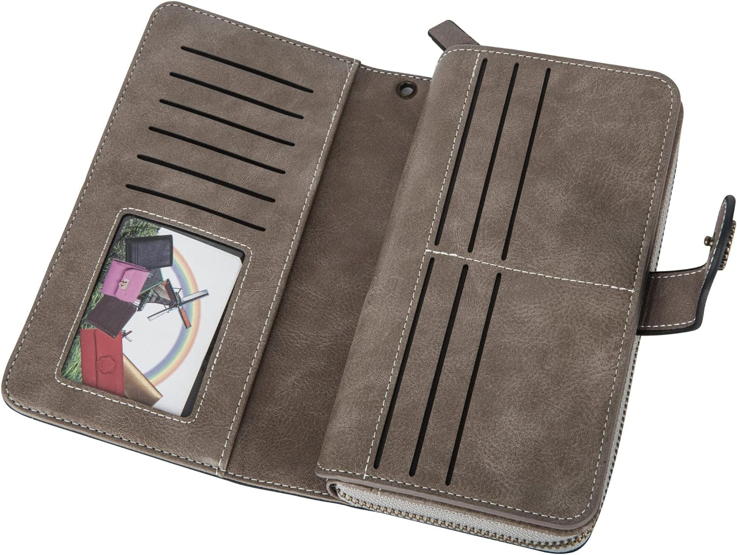 Leather wallet with strap | Large capacity-Elly Rose