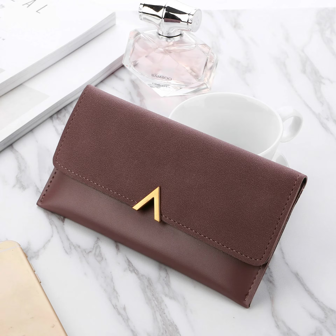 Suede leather wallet | Large and modern-Elly Rose