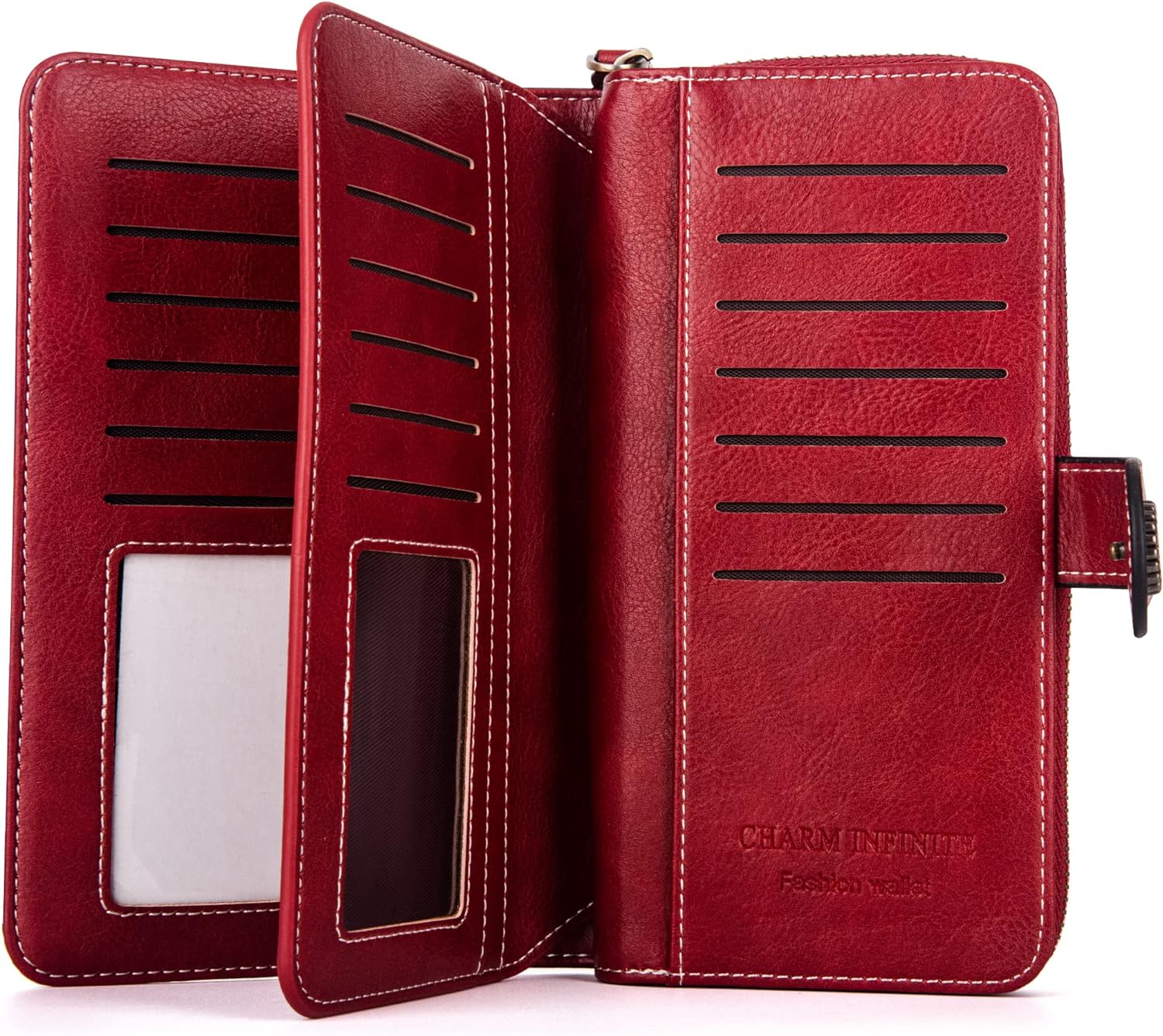 Leather wallet with strap | Large capacity-Elly Rose